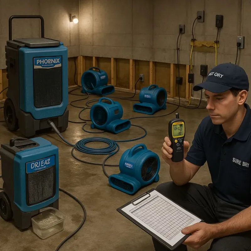 Structural Drying and Dehumidification process in Kingsburg, CA